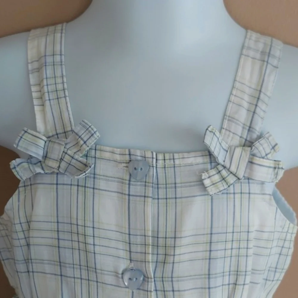 First Impressions Bubble Romper with matching hat - white & blue - sz 12mos